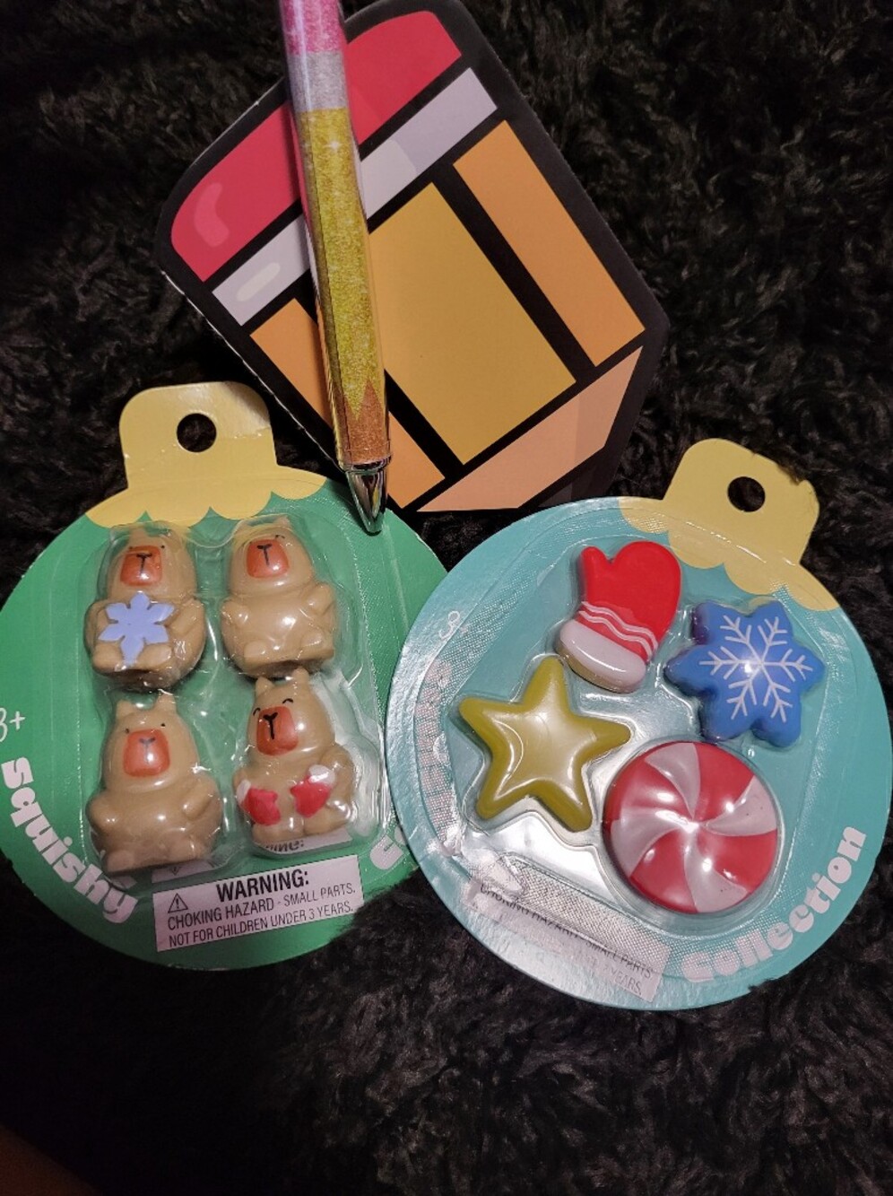 Kids Squishy Holiday Set & Pen Notebook Set 4 Pc - Picture 1 of 2